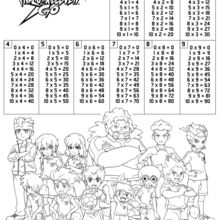Multiplication Table - Inazuma Eleven coloring page