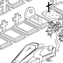 Cemetery Spooks coloring page