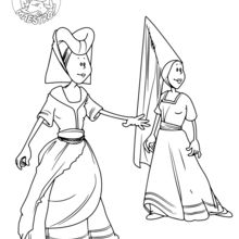 Femmes du Moyen-Age coloring page