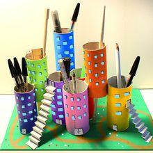 The City - Desk Utensil Holders craft project