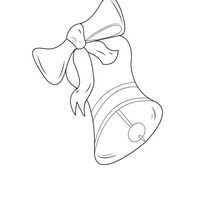 Christmas bell with ribbon coloring page