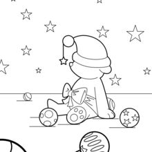 Christmas Teddy coloring page