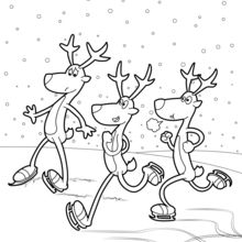Skating Reindeers coloring page