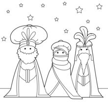 Gaspar, Balthasar, and Melchior coloring page