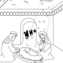 The Arrival of the Three Kings coloring page