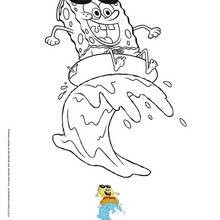SpongeBob Tube Surfing coloring page