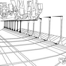 People at the railway station coloring page