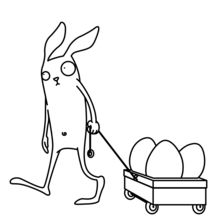 Easter Bunny Delivering Eggs coloring page