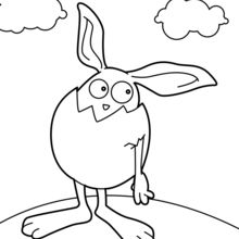 Easter Bunny Hides in an Egg coloring page