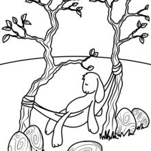 Easter Bunny Resting coloring page