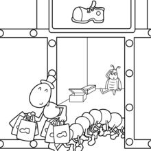 Millipedes Shoe Shopping coloring page
