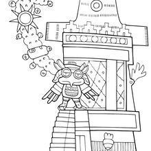 Pyramid of the owl coloring page