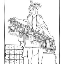 The pre-Columbian weaving coloring page
