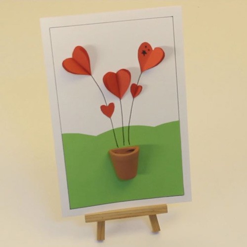3D HEARTS CARD