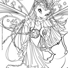 Flora, transformation Bloomix coloring page