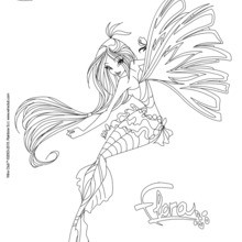 Flora, transformation Sirenix coloring page
