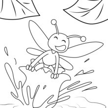 Lily and a Bee coloring page