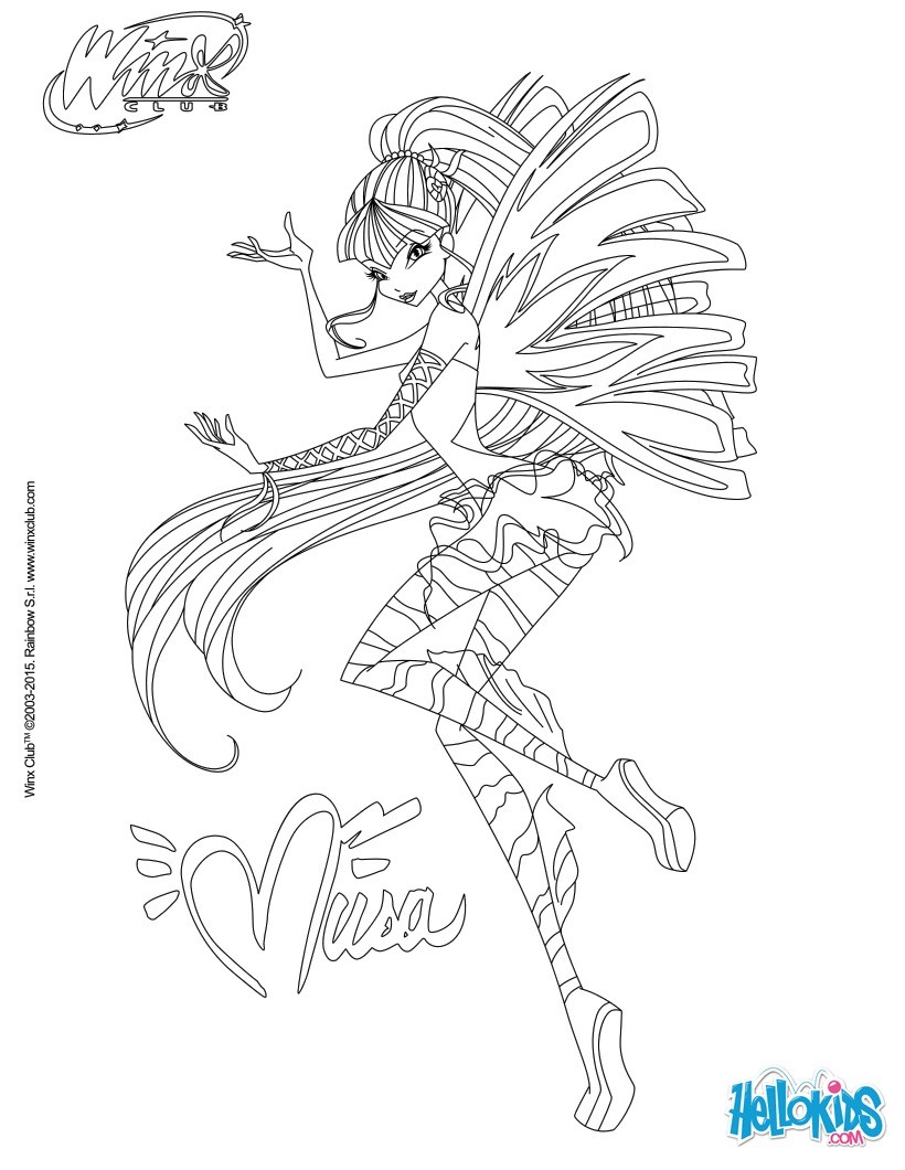 Musa - transformation sirenix coloring pages 