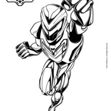 Max Steel in full armor coloring page