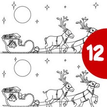 Santa's reindeers spot the difference game