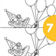 Clown with balloons spot the difference game