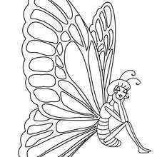 Kawaii butterfly picture coloring page