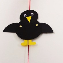 Crow puppet craft for kids