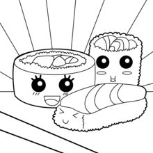 Sushi Makis coloring page