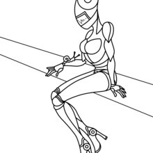 Female Robot coloring page