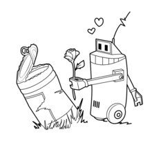 Robot Love coloring page