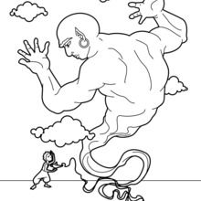 The lamp genie coloring page