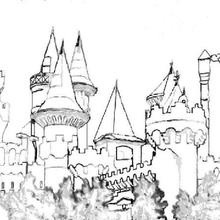Magic castle coloring page