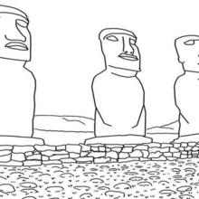 Moai : Easter Island coloring page