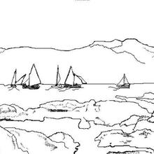 Seaside coloring page