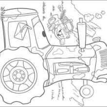 Mater goes tractor tipping coloring page