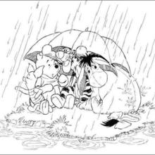 It's Raining on Eeyore coloring page