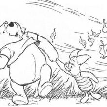 Piglet and Winnie coloring page