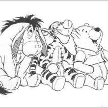 Winnie the Pooh and friends Star Gazing coloring page