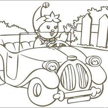 Noddy Driving His Car coloring page