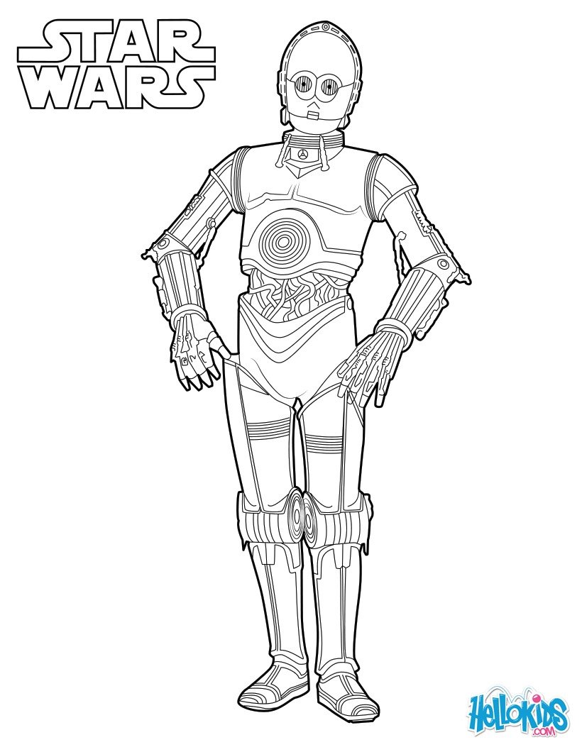 C3po - star wars coloring pages - Hellokids.com