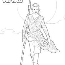 Star Wars - Rey coloring page