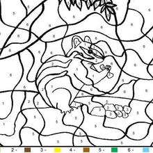 Squirrel Color by number coloring page