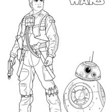 Poe Dameron and BB-8 coloring page