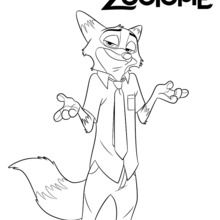 Nick Wild - Zootopia fox coloring page