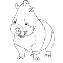 Rosie the boar from Robinson Crusoe coloring page