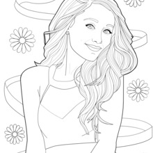 Coloring Picture of Ariana Grande coloring page