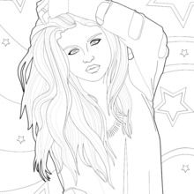Fantastic coloring picture of Selena Gomez coloring page