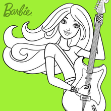 Barbie plays guitar