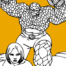 Invisible woman and The Thing coloring page