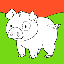 Sweet Pig Smiling coloring page